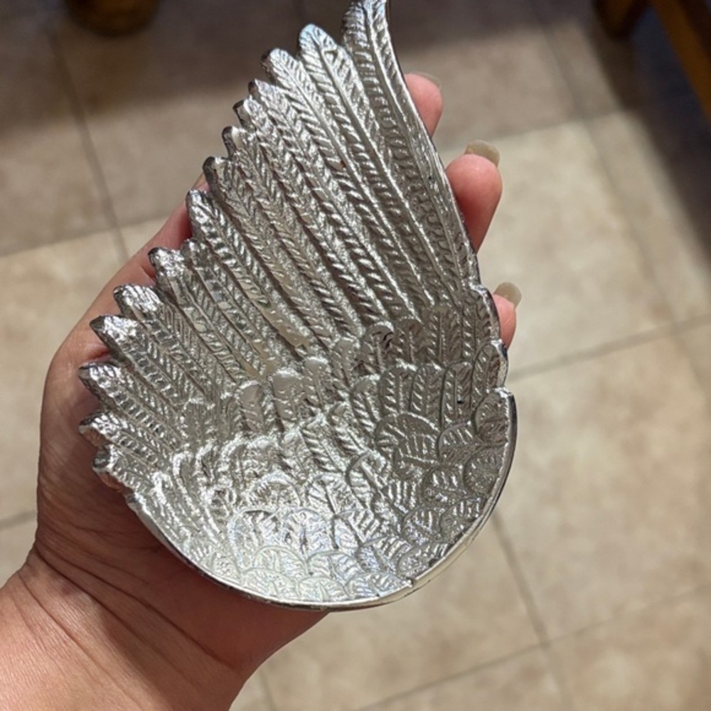 Silver Angel Wing Decorative Accent